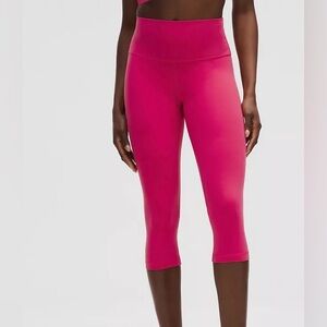 Pink Lululemon Align High-Rise Crop 17"